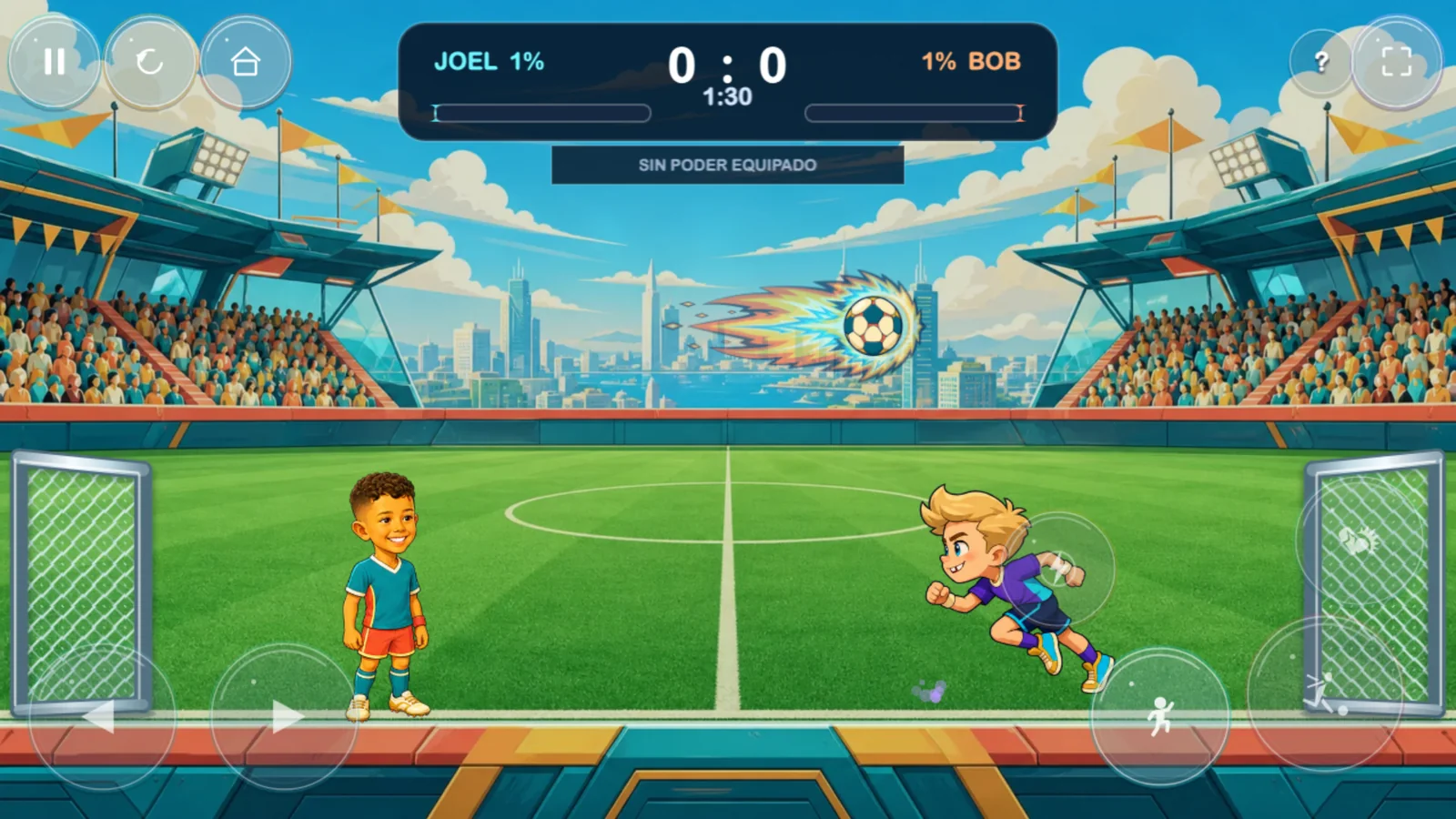 Joel se enfrenta a Bob mientras un balón con poder cruza el Estadio Celeste.