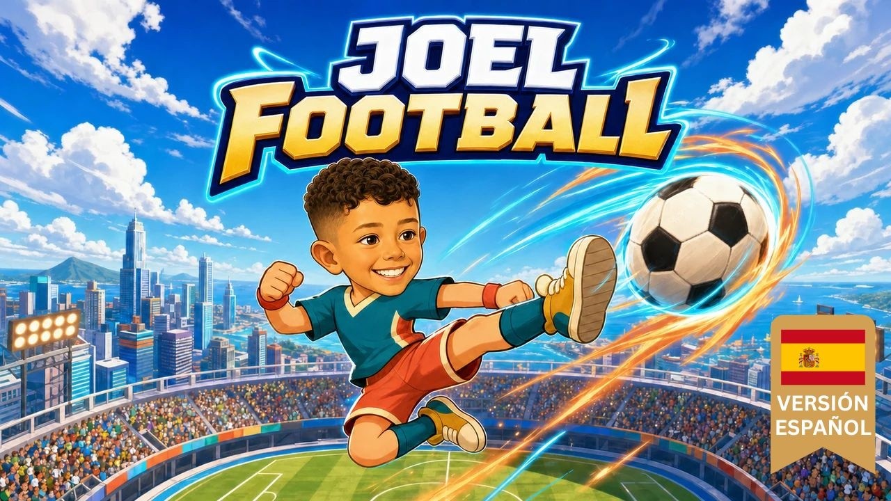 Joel chuta un balón bajo el título Joel Football en la miniatura del tráiler en español.